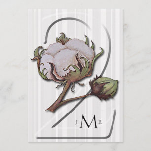 Invitation Coton sur bande 2e anniversaire Mariage