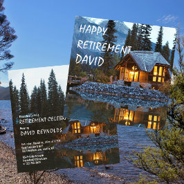 Invitation Cottage de la partie de retraite avec nom