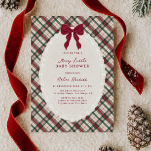 Invitation Cottage Plaid Joyeuse Baby Shower