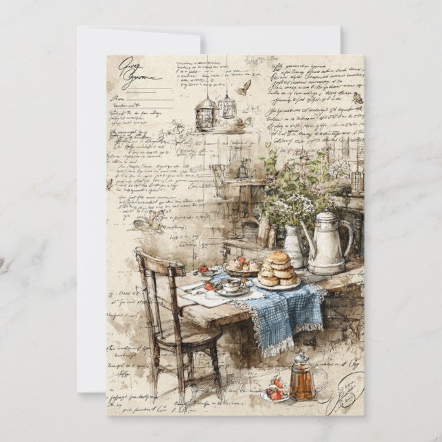 Invitation Cottage Scones | Thé rustique (Devant)