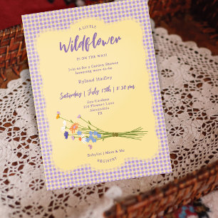 Invitation Cottagecore Baby Shower   Lavande Gingham