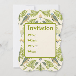 Invitation Cottagecore Esthétique Green British Wildlife