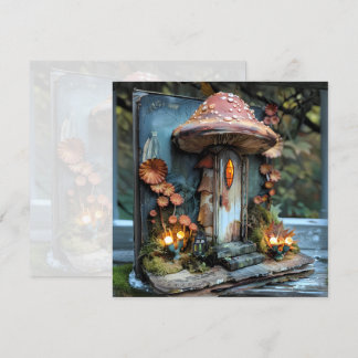 Invitation Cottagecore Mushroom Blue Book Journal Scbook