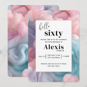 Invitation Cotton Candy Abstrait pour la fête du 60e annivers