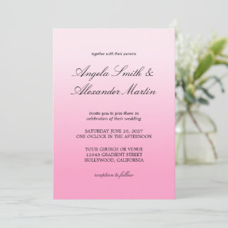 Invitation Cotton Candy Rose Dégradé Minimaliste Moderne