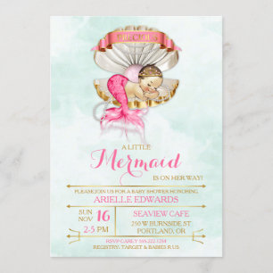 Invitation Couchage de la sirène pour bébés coquille Tiara Go