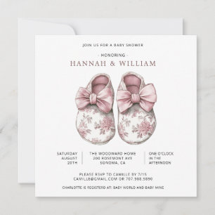 Invitation Couche Bébé Chaussons Baby Shower