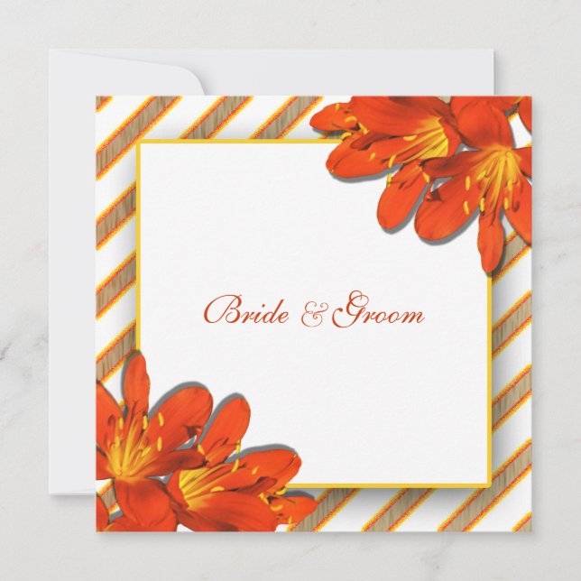 Invitation Couche de mariage rouge orange (Devant)