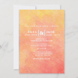 Invitation Coucher de soleil Jaune-Peach moderne