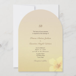 Invitation Coucher de soleil Monogramme QR Mariage
