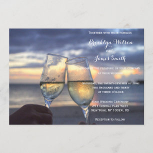 Invitation Coucher De Soleil Personnalisé Sur La Plage Invita