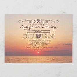 Invitation Coucher de soleil romantique fête moderne