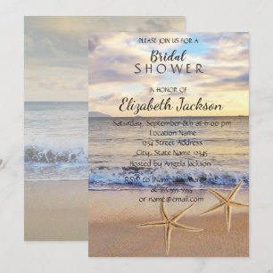 Invitation Coucher du soleil de mariage sur la plage, Fête de