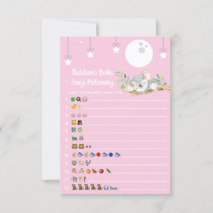 Invitation Coucher Koala Baby shower jeu Emoji Pictionary I