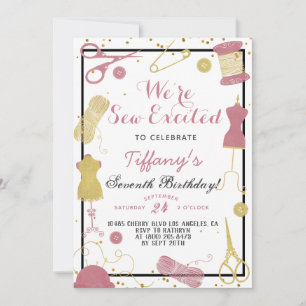 Invitation Coudre l'Anniversaire de Sew Ing