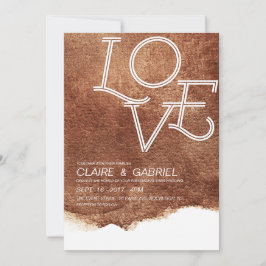 Invitation Couleur cuivre amour mariage simple moderne