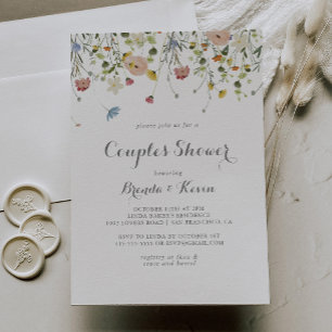 Invitation Couleur Dainty Fleurs Sauvages Couples Douche