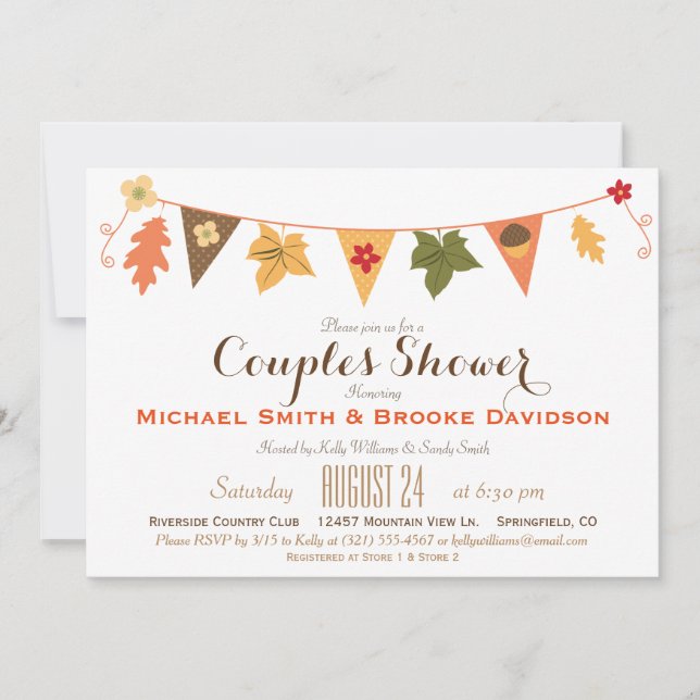 Invitation Couleur d'automne Couple Feuille Couples Wedding s (Devant)