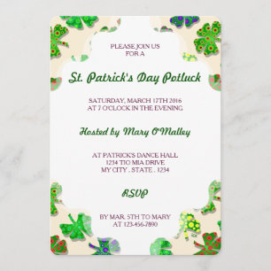 Invitation Couleur de prélèvement U/ Shamrocks irlandais exot