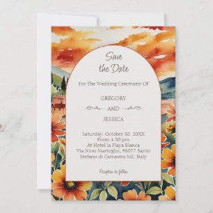 Invitation Couleur de soleil italienne Enregistrer la date Ma