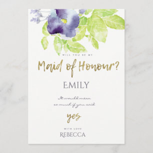 INVITATION COULEUR D'EAU D'AQUA BLEU FLORALE MAIN D'HONNEUR