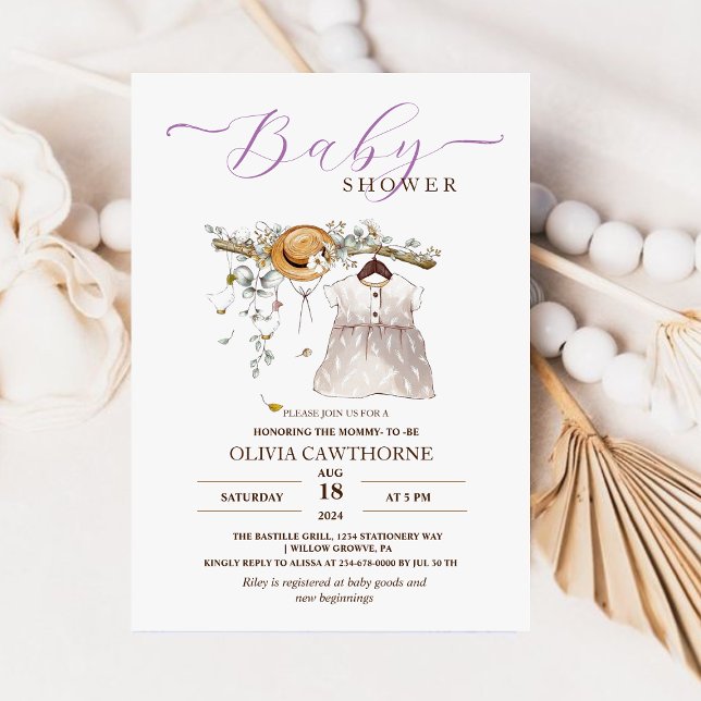 Invitation Couleur d'eau mignonne Baby shower partie (Créateur téléchargé)