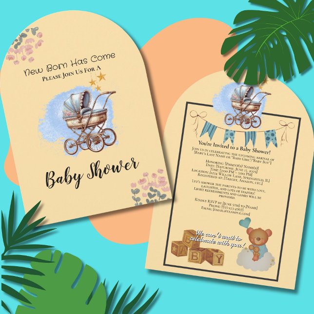 Invitation Couleur d'eau mignonne Baby shower personnalisé (Créateur téléchargé)