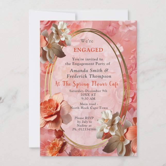 Invitation Couleur douce 2024 des fleurs Peach Fuzz (Devant)