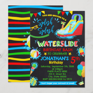 Invitation Couleur primaire pour le glissement d'eau de Splis