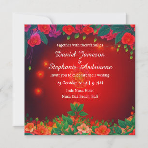 Invitation Couleur rouge symbolise l'amour passion audacieuse