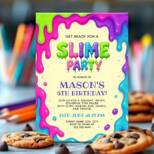 Invitation Couleur Slime Party   Anniversaire de enfant modif