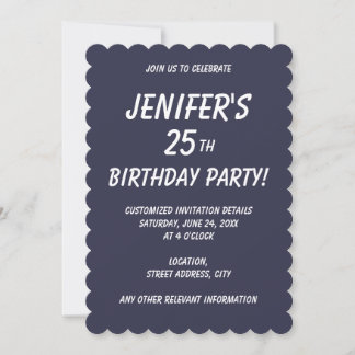 Invitation Couleur uni soir bleu foncé