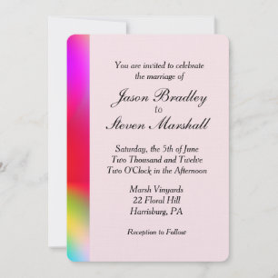 Invitation Couleurs arc-en-ciel Mariage Gay Intérêt