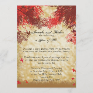 Invitation Couleurs d'automne : Branches bordeaux et rouges p