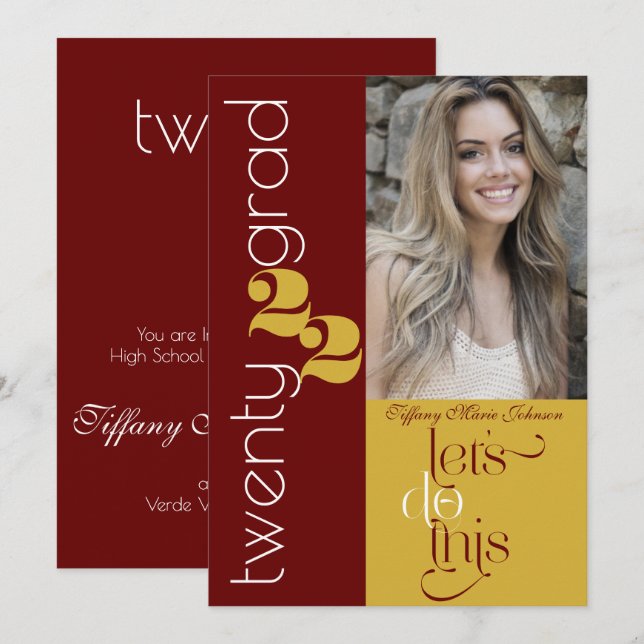 Invitation Couleurs de l'école de photographie moderne (Devant / Derrière)