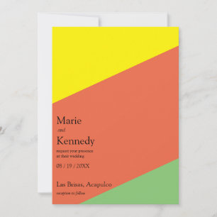 Invitation Couleurs d'été jaune vif Mariage numérique
