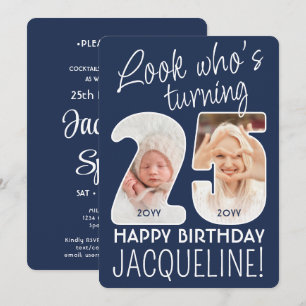 Invitation Couleurs DIY • Regardez qui a 25 ans Fête d'annive