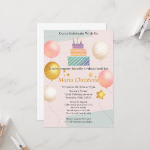 Invitation Couleurs Douces Anniversaire