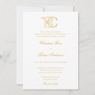 Invitation COULEURS ÉDITABLES BC Monogramme CB Monogramme Inv