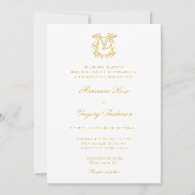 Invitation COULEURS MODIFIABLES GM Monogramme MG Logo Invitat (Devant)