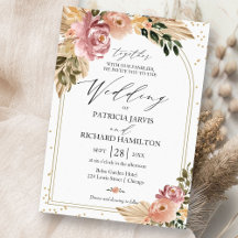 Couleurs neutres chic Boho Floral Mariage