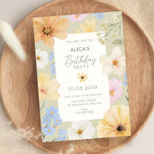 Couleurs pastels florales pour anniversaire