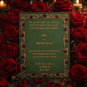 Invitation Couleurs personnalisables Bordure de vigne à feuil