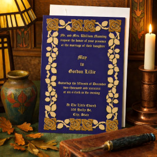 Invitation Couleurs personnalisables Bordure de vigne de rose
