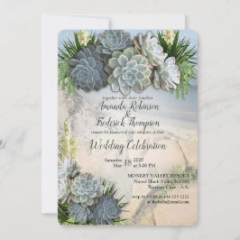 Invitation Couleurs Succulentes de bleus pâles et de Faire-pa