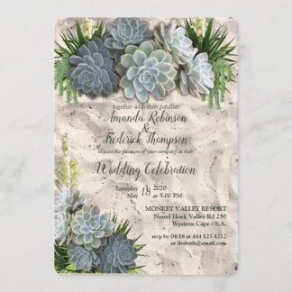 Invitation Couleurs Succulentes de bleus pâles et de Faire-pa