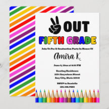 Couleurs vives Peace Out Parti de fin d'études de 