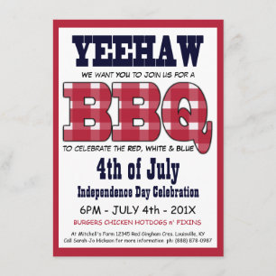 Invitation Country 4 juillet Picnic BBQ