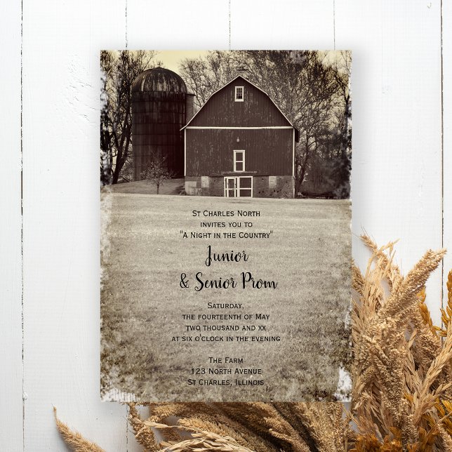 Invitation Country Barn Party Junior / Senior Prom (Créateur téléchargé)