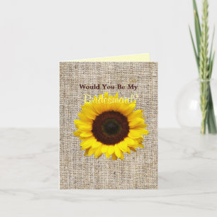Invitation Country Burlap Tournesol Serez-Vous Ma Femme D'Acc